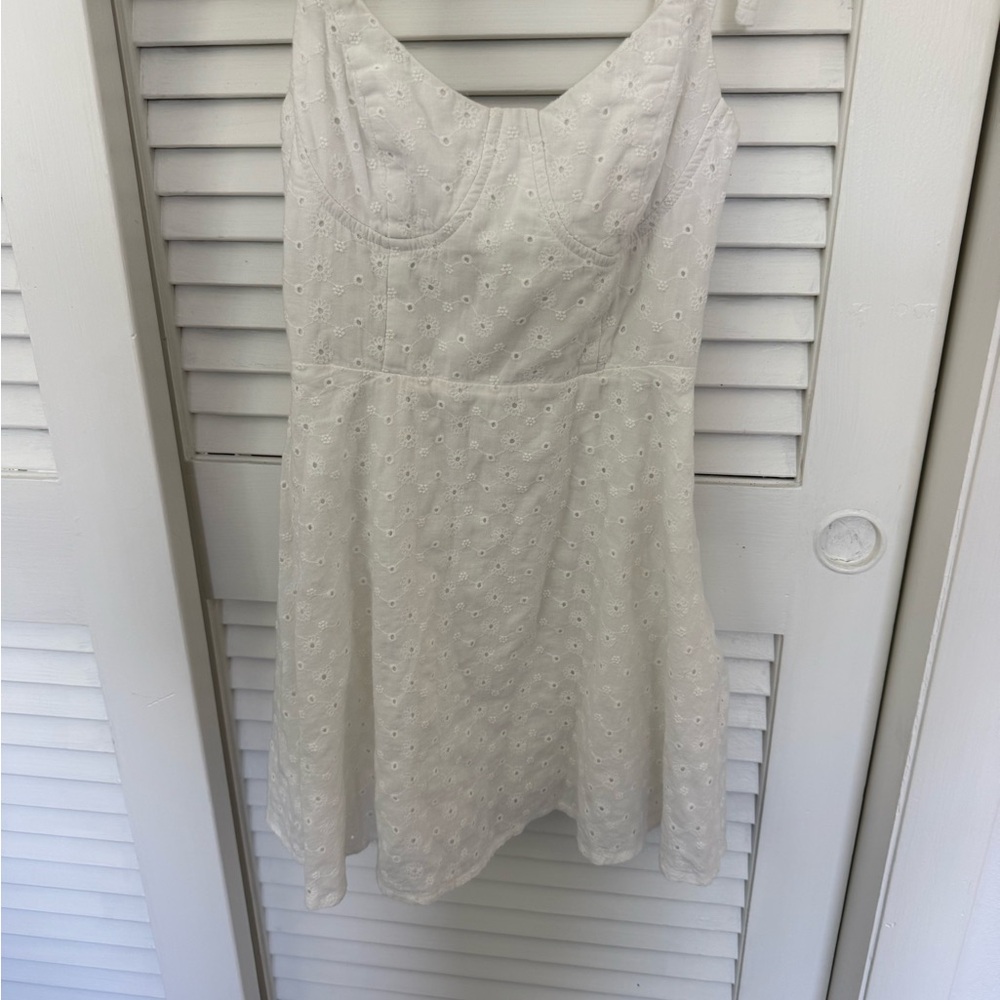 Hello Molly White Eyelet Mini Dress